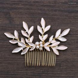 Hair Clips AiliBride Leaf Pearl Combs Bridal Accessories Wedding Headpiece Ornaments Bride Women Jewellery Handmade