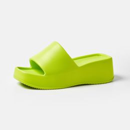 EVA slippers for women with a 6cm thick sole home and leisure use fashion sandals green