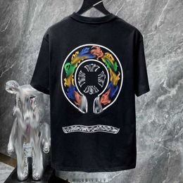 Mens Luxury t Shirt Brand Ch Hearts T-shirts Designers Men Women Tops Tees Fashion Horseshoe Sanskrit Cross Print Cotton T-shirt Short Sleeve Tshirts 1lwv