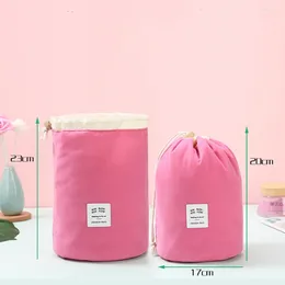 Cosmetic Bags Women Lazy Drawstring Bag Travel Round Makeup Organizer Make Up Pouch Storage Box Waterproof Toiletry Beauty Kit