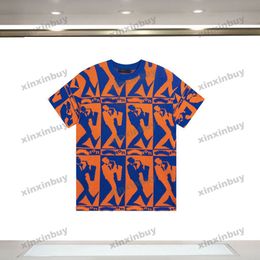 xinxinbuy Men designer Tee t shirt 2024 JAZZ letter printing 1854 short sleeve cotton women blue black white green khaki M-4XL
