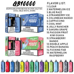 GEM BAR 10000 puffs Disposable E-cigarettes Original Vape Pod device 15 Flavors e-liquid device 20ml Device Vapor pen Vaporizer bar puff tornado puff shisha al fakher