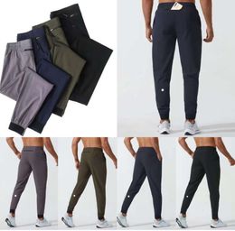LU Womens LL Mens Jogger Long Pants Sport Yoga Outfit Quick Dry Drawstring Gym Pockets Sweatpants Trousers Casual Elastic Waist Fitness S-9 Trousers354