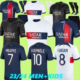 23 24 MBAPPE soccer jerseys HAKIMI Gonzaloloramos football shirt Denbelle VERRATTI HOMME ENFANT SERGIO RAMOS WIJNALDUM Player Fans version uniform kids kit sets