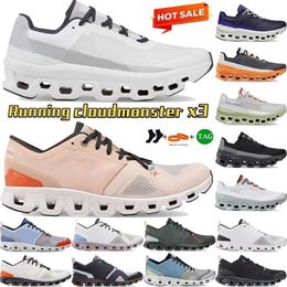 shoes Quality High Designer designer running shoes Cloudmonster Mens x 3 Undyed White Acai Purple Yellow Eclipse Turmeric rose sand ivory frame black cloud m