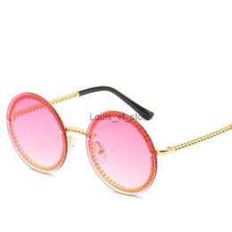 Sunglasses Round Rimless Women Sunglasses Trimming Gradient Shades Sun Glasses Female Metal Framless Vintage Ladies Eyewear H24223