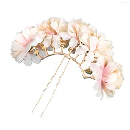 Hair Clips Bridal Simple Flower Setting Side Sticks Cloth Accessories For Bride Suitable Weddings Dances Parties