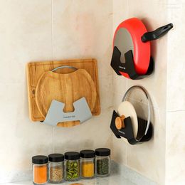 Kitchen Storage Non-Punching Drain Pot Lid Rack Wall Mounted For Cutting Board Household Hanging