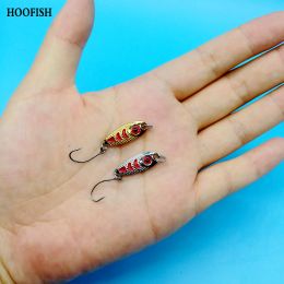 Lures HOOFISH 10PCS/lot Micro Jig fishing lure 1.5g/2.5g/3.5g/5g Mini spoon lure small fish bucktail jig metal lure spinner bait