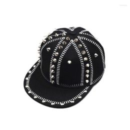 Ball Caps 2022 Adult Hip Hop PUNK Rock Full Spike Studs Rivets Snapback Men Bboy Cool Flat Peaked Baseball Hats 55-60cm234e