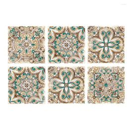 Wall Stickers 10pcs Creative Moroccan Pattern DIY Tile Classic Removable Waterproof Non-Slip Bathroom Floor Ho