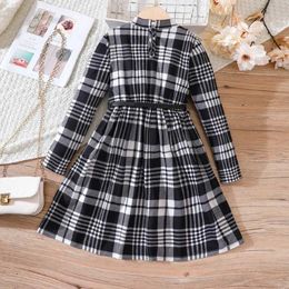 Girl&#039;s Dresses Mid Autumn Girls New College Style Long Sleeve Casual DressL2402