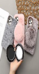 Mirror Fur Fluffy Case for IPhone 12 11 Pro Max Xr Xs Winter Soft Cover for IPhone 8 Plus 7 6S 6 shell for 12Pro Max Mini Capa3270998