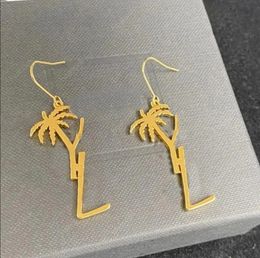 2024 Luxury Women Stud Earrings Designer Jewelry Palm Tree Dangle Pendant 925 Silver Earring Y Party Studs Gold Hoops Engagement For Giftq5