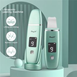 Scrubber Ckeyin Ultrasonic Ems Skin Scrubber Face Cleansing Blackhead Remover Acne Wrinkle Removal Skin Lifting Face Massage Led Dispaly
