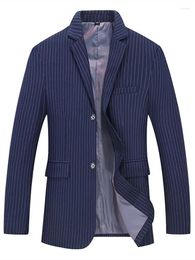 Men's Suits 2024 Four Seasons Business Casual Loose Striped Single Row Two Button Suit Blazers Plus Size XL-8XL Top Clothes