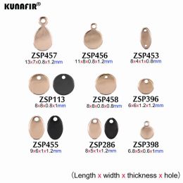 Jewellery Ordinary polishing black & rose gold Colour with Laser engraving logo tags stainless steel labels Jewellery tab parts accessories