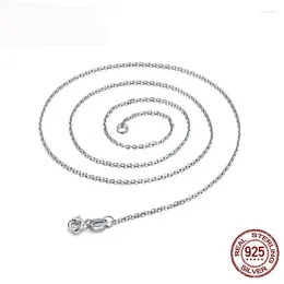 Chains 925 Sterling Silver 1mm Rolo Chain Necklace Women Girls Kids Children 45cm-75cm Jewelry Kolye Collares Collier
