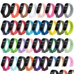 Other Home Decor For Mi Band 3/4/5/6 Strap Colorf Sile Replacement Bracelet Accessories Drop Delivery Garden Dhzhv