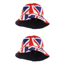 Mens 2 PCS Fisherman's Hat UK Flag Bucket Union Jack Summer Caps Sun Travel Fashion Hats Men Beach