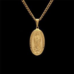 Tide brand Unisex necklace Virgin Mary Pendant Jewellery Hipster personality Exquisite Stainless Steel Pendant necklace wholesal245B