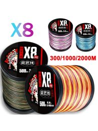 Accessories THORNSLINE 8 Strands Braided Fishing Line 300M 1000M Multifilament Carp Fishing Multifunction PE Fishing Line for 1685LB Pesca