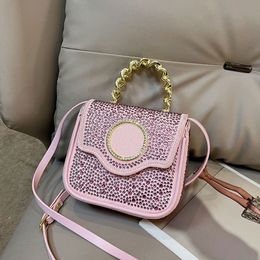 Rhinestone Tote Bag Designer Bag Flap Handbag Mini Travel Bag Fashion Crossbody Bags Women Diamonds Shoulder Purse Gold Handle Magnetic Buckle Adjustable Strap Pu