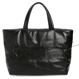 10A Large Men Tote Bag Man Nappa Handbag Briefcase Lambskin Wide Puffer Shopping Bag Designer Luxury Bag Top Mirror Quality Complete Leather Lining Black Hardware