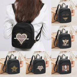 Backpack Mini Women's Backpacks Trend 2024 Nylon Female Bag Leopard Printing Small Feminina School Bags For Teen Girls Knapsack