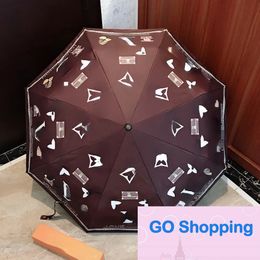 Top Automatic Vintage Retro Flower Letter Printing Umbrella with Suitable To Sun Rain Women Parasols Girl Folding Umbrellas for Man and Women