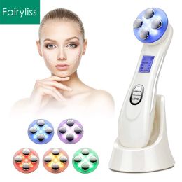 Scrubber Ems Led Photon Massager Mesotherapy Electroporation Rf Radio Frequency Facial Skin Care Device Face Lift Tighten Beauty Hine