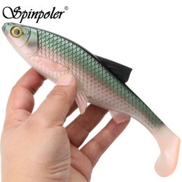 Lures Spinpoler T Paddle Tail 3oz/7.87inch Soft Fishing Lure 3D Roach Shad Worm Soft Silicone Swimbaits Big Pike Fishing Bait Leurre