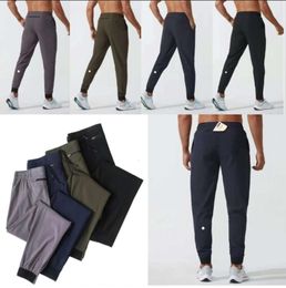 LU Womens LL Mens Jogger Long Pants Sport Yoga Outfit Quick Dry Drawstring Gym Pockets Sweatpants Trousers Casual Elastic Waist Fitness High Quality455