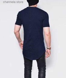 Men's T-Shirts Hot Style 2019 Men New Round Collar Short Sleeve T Shirt Men In The Long Europe And United States Shirts T240223