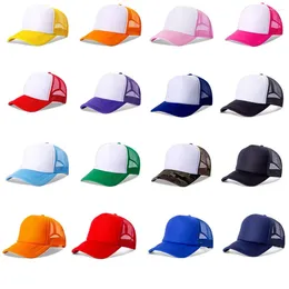 Ball Caps 1PC Fashion Unisex Plain Baseball Cap Adjustable Trucker Flat Visor Snapback Mesh Curved Men Women Casual Sun Summer Hat