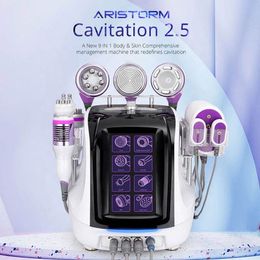 Portable 9 In 1 Ultrasound Cavitation Vacuum Slimming Machine RF Lipo Laser Fat Burning 40khz Cavitation Machine