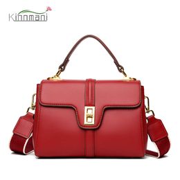 Autumn New Hot Sale Ladies Handbags Vintage Locks Solid Colour Womens Shoulder Bags High Quality Soft Leather Messenger Bags