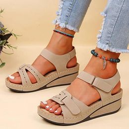 Sandals 2024 Women Summer Heels Mujer Soft Bottom Wedges Platform Shoes