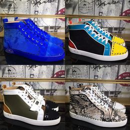 Designer Sneakers Classic Men Shoes High Top Rivet Shoe Studded Spikes Sneakers Rubber Platform Trainer Suede Leather Sneaker Luxury Shoes Outdoor