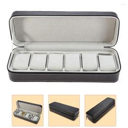 Watch Boxes 6 Slots Storage Box Jewelry Case Household Organizer Desktop Outdoor Carrier