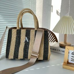 Fashion Totes Bag Letter Shopping Bags Canvas Designer Women Straw Knitting Handbags Summer Beach Shoulder Bags Large Casual Tote2425