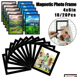 Frames 4X6 Inch Magnetic Picture Magnets Po Frame Rec Poster Painting For Refrigerator/Window/Wall Home Decor Drop Delivery Garden Ac Dhb8O