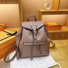 Designer Khaki Christopher Backpacks Style Fashion Packs Women Luxury Handbags Embossed Flowers Backpack Drawstring School Bags Classic Mini Student Bag M45205