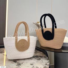 Fashion Women Woven Tote Bag Loop Style Hand Purse Beige and Coffee 2 Colors With Dust Bag2480