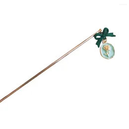 Hair Clips Retro Chinese Hairpin With Durable Alloy Rose Pendant Chopsticks For Birthday Thanksgiving Day Gift