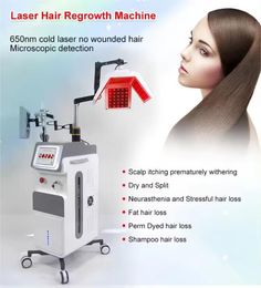 Newest Red light therapy LED Hair Regrowth Therapy Machine laser hair growth Hair Loss Treatment Scalp detection analyzer beauty machine