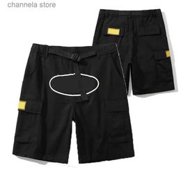 Men's Shorts Mens Cargo Shorts Summer Cropped Pants Streetwears Clothing Quick Drying Multi Pocket Skateboarding Demon Printed Sweatpants T240223