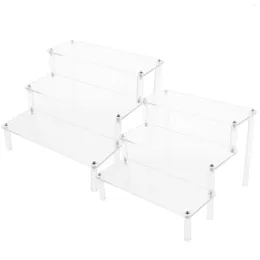 Kitchen Storage Acrylic Display Stand Clear Shelf Transparent Rack Collection Organizer Holder Model Tiered Models