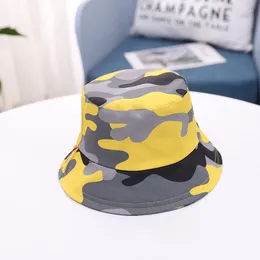 Berets Flat Top Camouflage Children's Hats Spring And Summer Fashion Baby Fisherman Bucket Hat