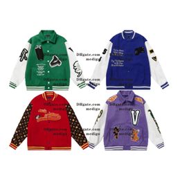 Giacca da uomo in jersey da baseball di design cappotto donna giacche da uomo giacca da lettera ricamata top monopetto coppie abbigliamento da uomo